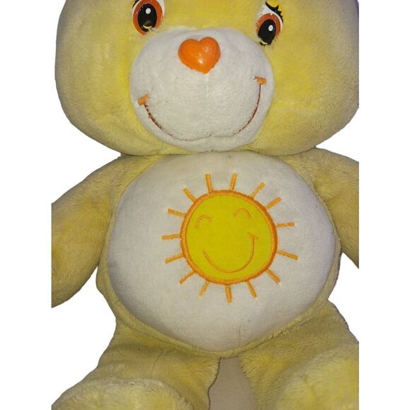 2002 CARE BEAR  FUNSHINE Yellow Sunshine Jumbo Plush 27" Bear - Picture 3 of 7